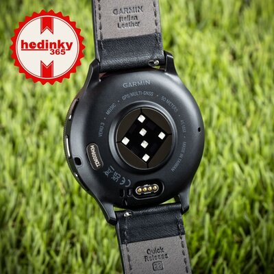Garmin Venu 3 Slate / Black, Black Leather Band