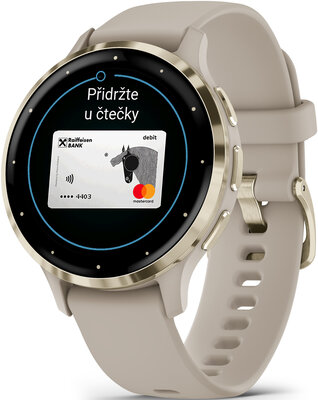 Garmin Venu 3S Cream Gold / French Gray, Silicone Band