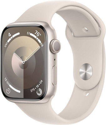 Apple Watch Series 9, GPS, 41mm Puzdro z hviezdne bieleho hliníka, športový remienok M/L
