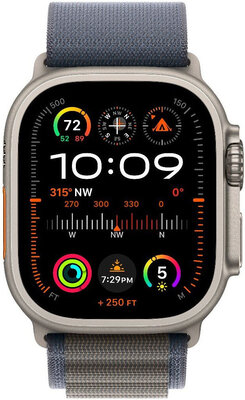 Apple Watch Ultra 2 GPS + Cellular, 49mm Titanium Case / Blue Alpine Loop-Medium