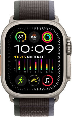 Apple Watch Ultra 2 GPS + Cellular, 49mm Titanium Case / Blue/Black Trail Loop-S/M