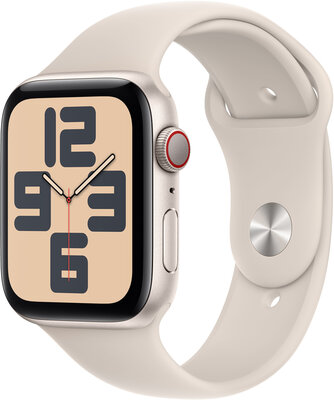 Apple Watch SE GPS + Cellular 44mm Starlight Aluminium Case / Starlight Sport Band-S/M