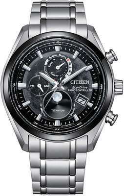 Citizen Športový Eco-Drive rádiom riadený Tsuki-yomi Moonphase Super Titanium BY1018-80E