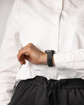 Čierny kožený remienok Hirsch Bologna L 01802050-2 (Teletina)