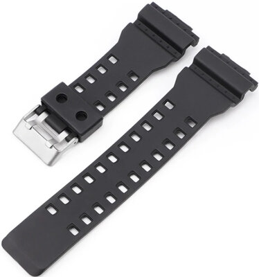 Plastový remienok Ricardo 16mm (pre Casio G-Shock GA-100, GA-110, GD-120, GLS-100), čierny V1