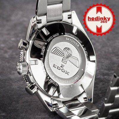 Edox SkyDiver Chronograph Quartz 10116-3-buidn Limited Edition 1000pcs ( + náhradný remienok )