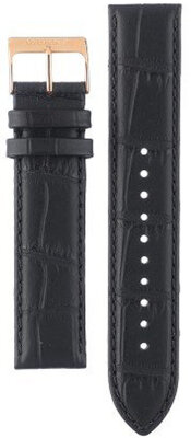 Čierny kožený remienok Orient UL00F011P0, ružovo-zlatá pracka (pre model RF-QA00)