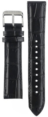 Čierny kožený remienok Orient UL00J012J0, strieborná pracka (pre modely RA-AC0J, RA-AK05)