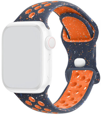 Remienok pre Apple Watch 42/44/45 mm, silikónový športový, modro-oranžový