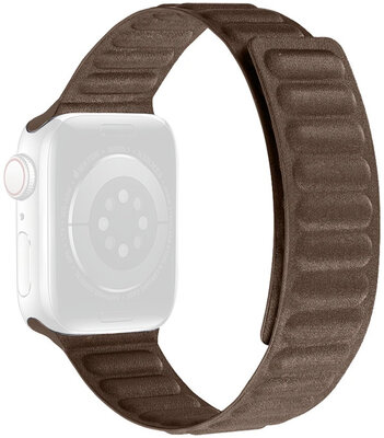 Remienok pre Apple Watch 42/44/45 mm, textilný, magnetický, hnedý