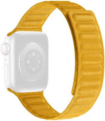 Remienok pre Apple Watch 42/44/45 mm, textilný, magnetický, žltý