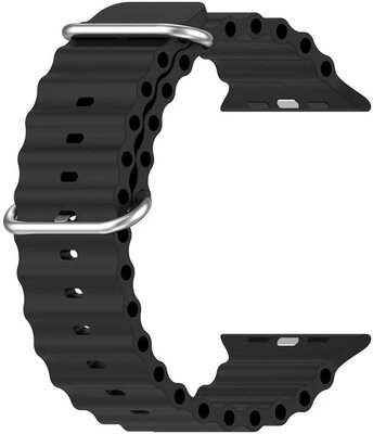 Remienok pre Apple Watch, silikónový, čierny (pre puzdrá 38/40/41 mm)