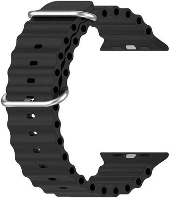 Remienok pre Apple Watch, silikónový, čierny (pre puzdrá 42/44/45/49 mm)