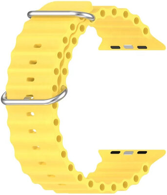 Remienok pre Apple Watch, silikónový, žltý (pre puzdrá 42/44/45/49 mm)
