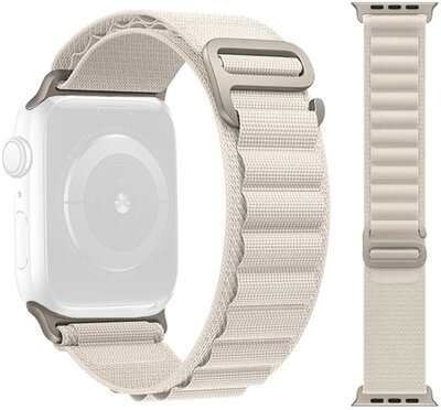 Remienok pre Apple Watch, textilný, biely (pre puzdrá 49/45/44 mm)