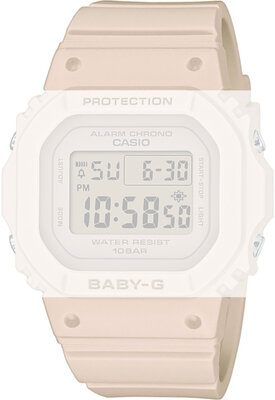 Remienok pre Casio G-Shock, plastový, ružový, strieborná pracka (pre hodinky BGD-565)