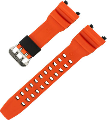 Remienok pre Casio G-Shock, živica, oranžový, strieborná pracka (pre modely GR-B100)