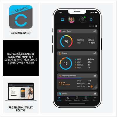 Garmin Forerunner 165 Music, čierna/sivá