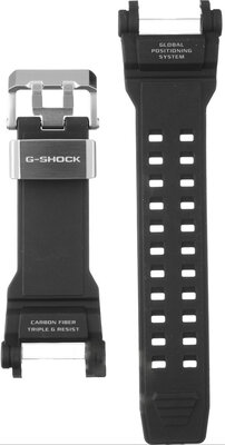 Remienok pre Casio G-Shock, živica, čierny, strieborná pracka (pre model GPW-2000)
