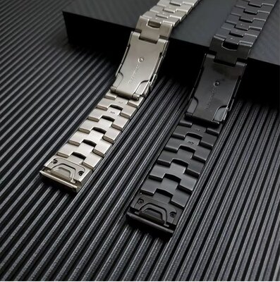 Oceľový náramok Ricardo 22mm (pro Garmin Fenix 8/7/6 (47mm), Epix 2 aj.), strieborný V1, QuickFit