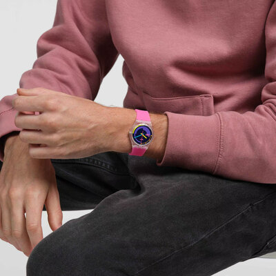 Swatch Neon Pink Podium SO28K111