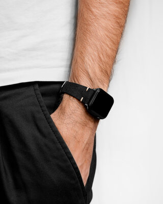 Kožený remienok Hirsch Serro L 05564050-2, čierny, antilopia koža, limitovaná edícia