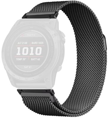 Oceľový náramok Ricardo 22mm (pro Garmin Fenix 8/7/6 (47mm), Epix 2 aj.), čierny, QuickFit