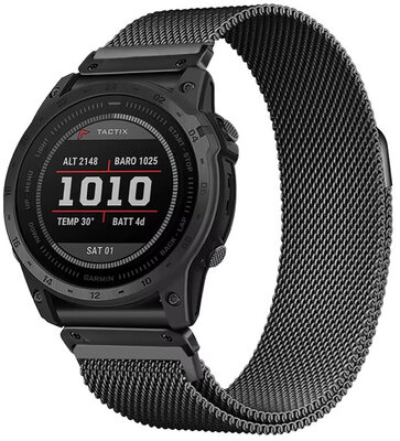 Oceľový náramok Ricardo 26mm (pro Garmin Fenix 8/7X/6X (51mm), Tactix aj.), čierny, QuickFit