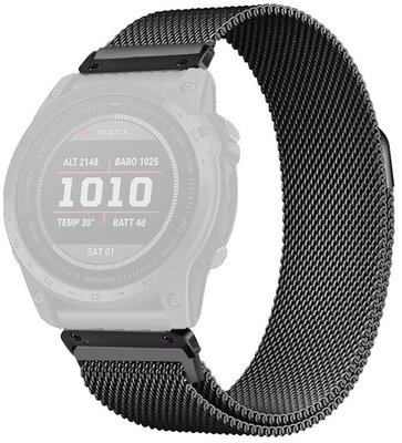 Oceľový náramok Ricardo 26mm (pro Garmin Fenix 8/7X/6X (51mm), Tactix aj.), čierny, QuickFit