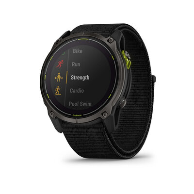 Garmin Enduro 3 Titanium DLC, Black UltraFit Nylon Band