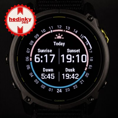 Garmin Enduro 3 Titanium DLC, Black UltraFit Nylon Band