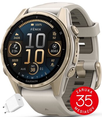 Garmin Fenix 8 AMOLED 43 mm, Sapphire Soft Gold Stainless Steel Fog Gray (rozbalené)