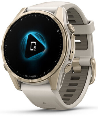 (SK) Garmin Fenix 8 AMOLED 43mm, Sapphire Soft Gold Stainless Steel Fog Gray