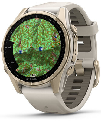 (SK) Garmin Fenix 8 AMOLED 43mm, Sapphire Soft Gold Stainless Steel Fog Gray