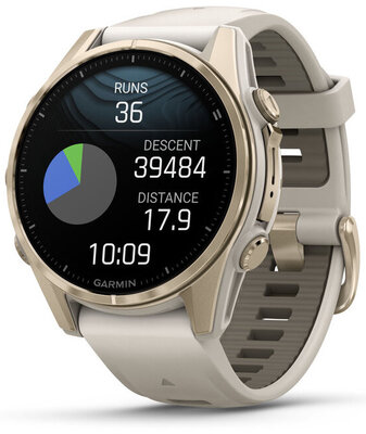 (SK) Garmin Fenix 8 AMOLED 43mm, Sapphire Soft Gold Stainless Steel Fog Gray