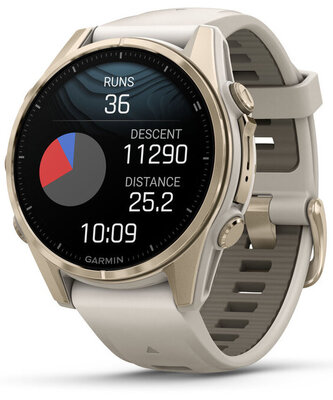 (SK) Garmin Fenix 8 AMOLED 43mm, Sapphire Soft Gold Stainless Steel Fog Gray