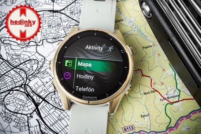 (SK) Garmin Fenix 8 AMOLED 43mm, Sapphire Soft Gold Stainless Steel Fog Gray