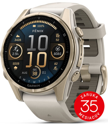 (SK) Garmin Fenix 8 AMOLED 43mm, Sapphire Soft Gold Stainless Steel Fog Gray
