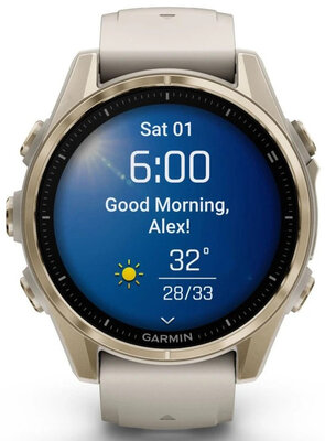 (SK) Garmin Fenix 8 AMOLED 43mm, Sapphire Soft Gold Stainless Steel Fog Gray