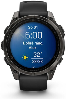 Garmin Fenix 8 AMOLED 47 mm, Sapphire Carbon Gray DLC Titanium Black