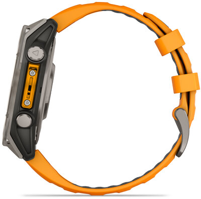 Garmin Fenix 8 AMOLED 47 mm, Sapphire Titanium Graphite Spark Orange Band