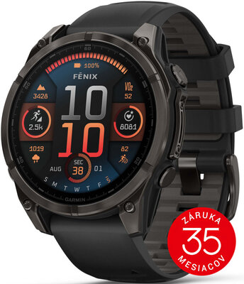 (SK) Garmin Fenix 8 AMOLED 47mm, Sapphire Carbon Gray DLC Titanium Black (rozbalené)