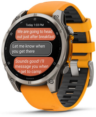 (SK) Garmin Fenix 8 AMOLED 47mm, Sapphire Titanium Graphite Spark Orange Band