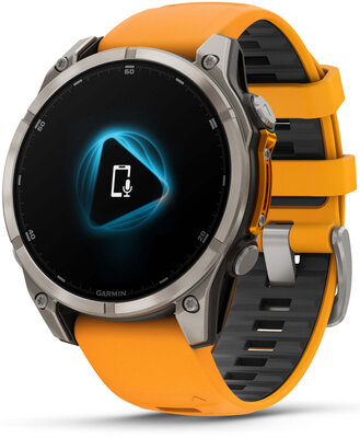 (SK) Garmin Fenix 8 AMOLED 47mm, Sapphire Titanium Graphite Spark Orange Band