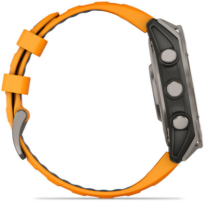 (SK) Garmin Fenix 8 AMOLED 47mm, Sapphire Titanium Graphite Spark Orange Band