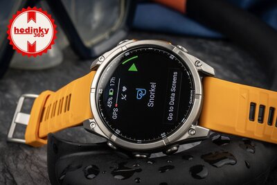 (SK) Garmin Fenix 8 AMOLED 47mm, Sapphire Titanium Graphite Spark Orange Band