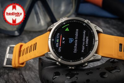 (SK) Garmin Fenix 8 AMOLED 47mm, Sapphire Titanium Graphite Spark Orange Band