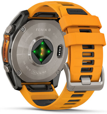 (SK) Garmin Fenix 8 AMOLED 51mm, Sapphire Titanium Graphite Spark Orange Band