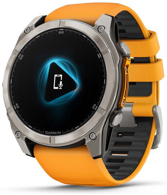 (SK) Garmin Fenix 8 AMOLED 51mm, Sapphire Titanium Graphite Spark Orange Band