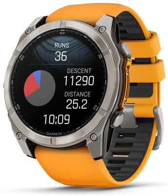 (SK) Garmin Fenix 8 AMOLED 51mm, Sapphire Titanium Graphite Spark Orange Band